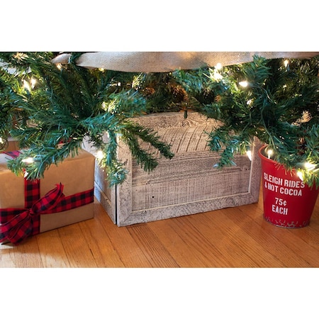 Barnwoodusa Rustic Farmhouse Reclaimed 14.5" Christmas Tree Collar/Skirt (White) 840075811978